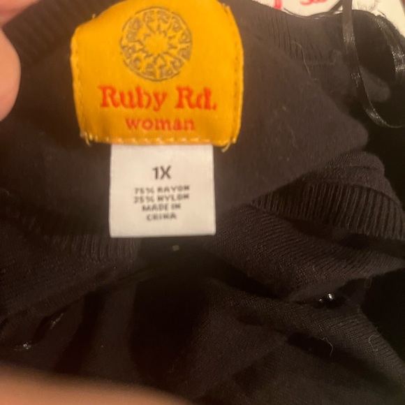 Ruby Rd. sweater Black with embellishments. Size 1X - Picture 14 of 15